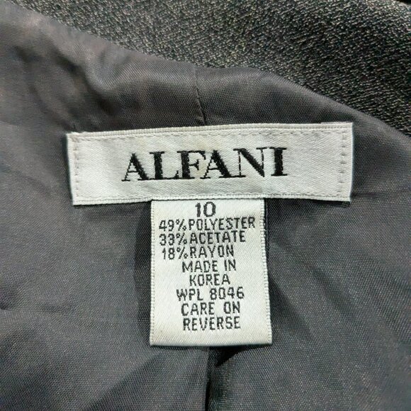 Alfani Women's Gray Two‑Button Blazer, Size 10, Notch Collar, Fully Lined - Picture 11 of 13